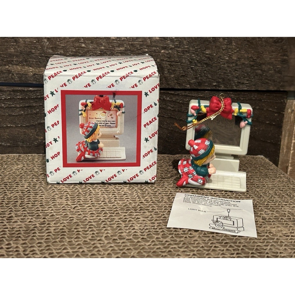 House of Lloyd‎ Christmas Around the World Ornament 1996 Girl Computer